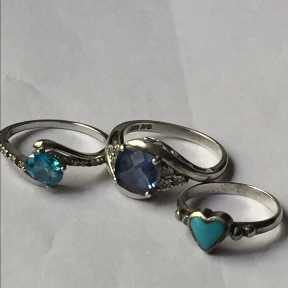 alwand vahan Jewelry - Three gemstone 925 sterling silver rings-sapphire by Vahan
